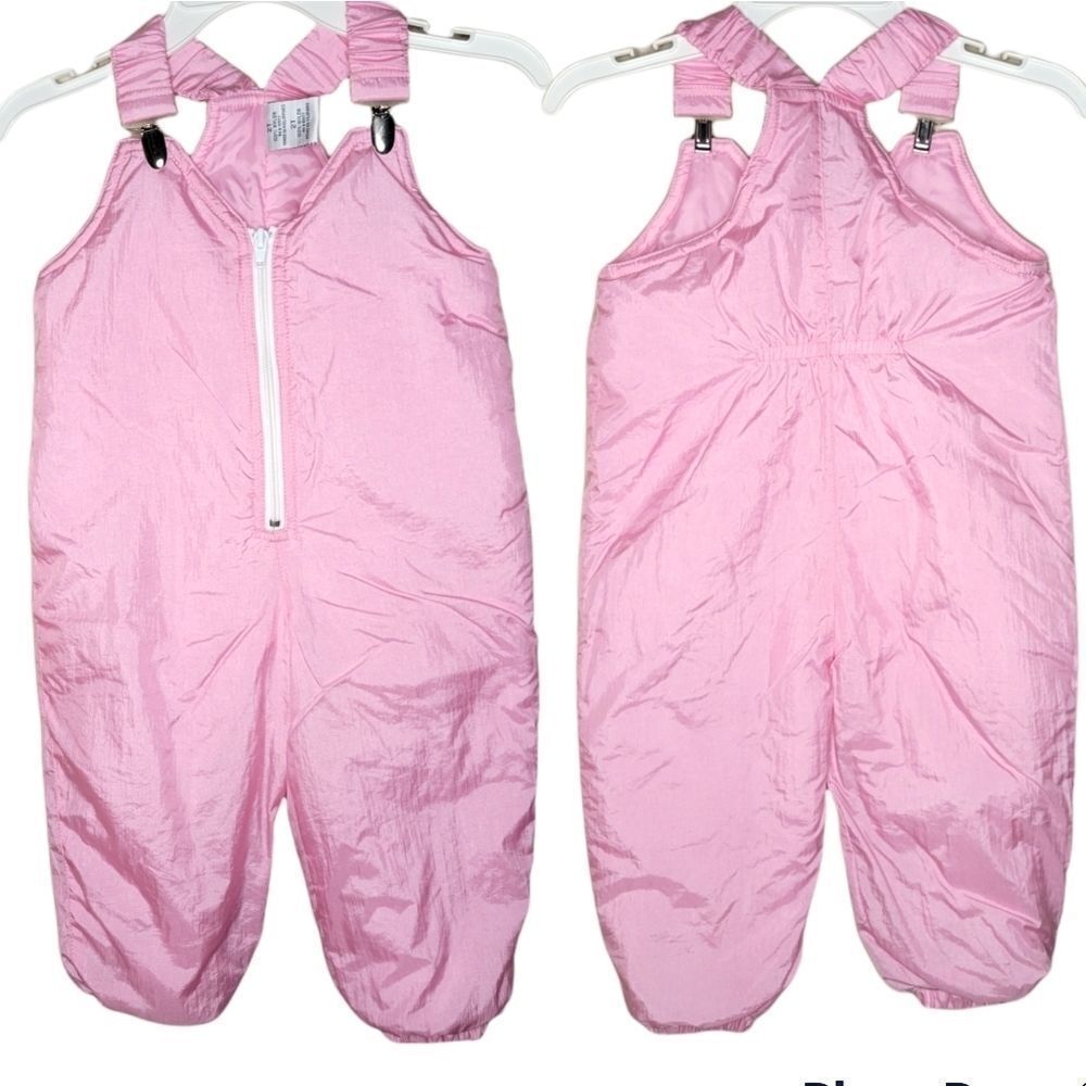 Girls pink Snowsuit with Zipper Up the Front,